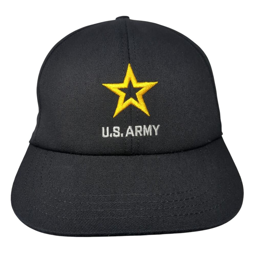 US Army Slideback Baseball Cap Black One Size Adjustable Embroidered Unionwear